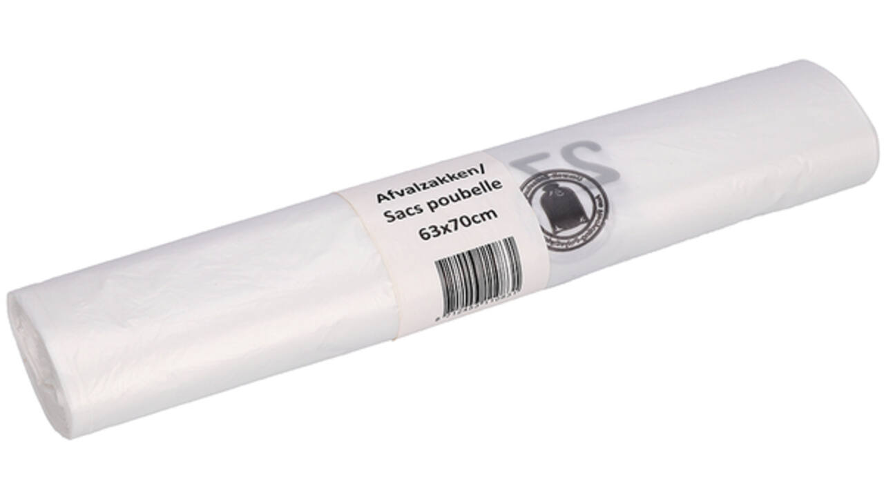Afvalzak Cleaninq 63x70cm HDPE recycled T15 50L transparant
