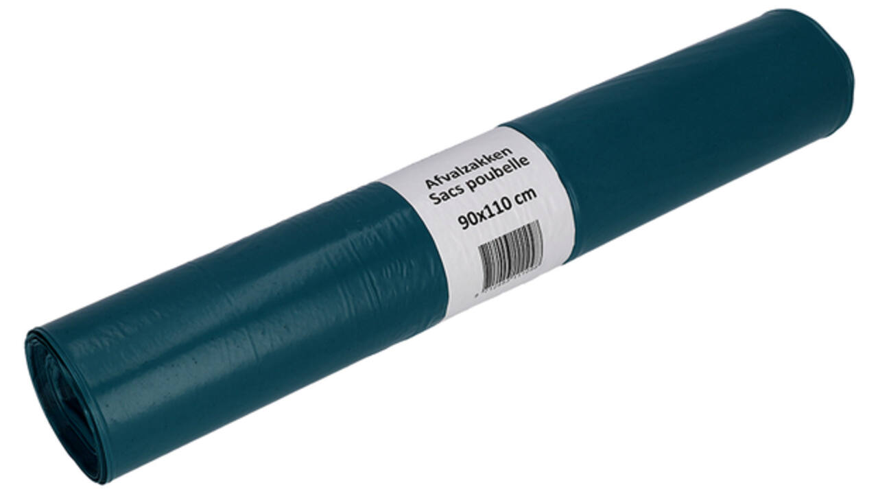 Afvalzak Cleaninq 90x110cm LDPE recycled T60 160L blauw