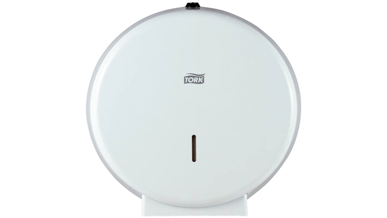 Toiletpapierdispenser Tork Jumbo T1 metaal wit 246040