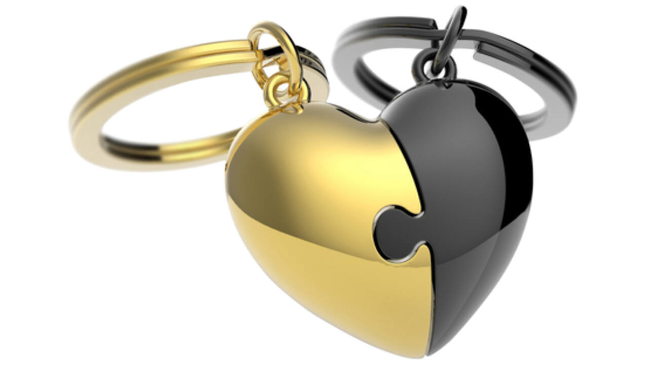 Sleutelhanger Metalmorphose puzzelhart