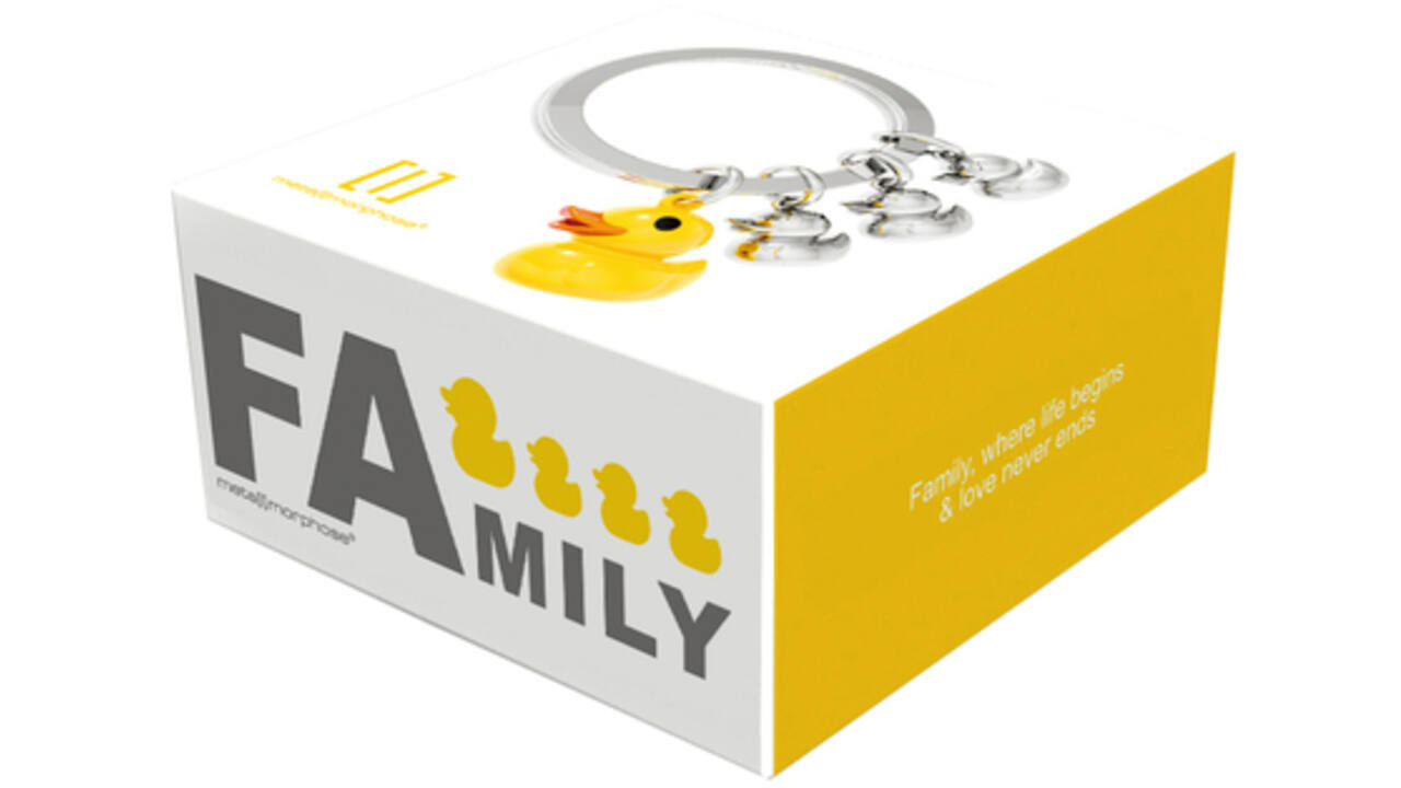 Sleutelhanger Metalmorphose eendenfamilie