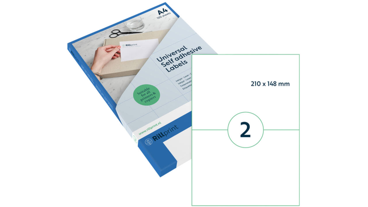 Etiket Rillprint 210x148mm mat transparant 50 etiketten