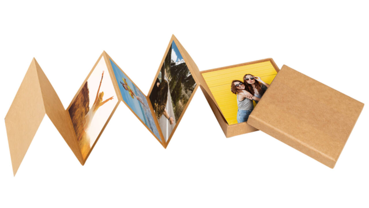 Leporello box walther design 11 foto's formaat 10x10cm kraft