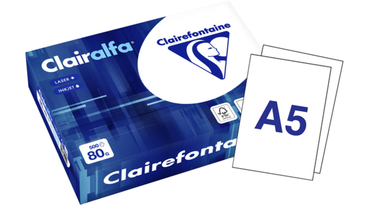 Kopieerpapier Clairefontaine Clairalfa A5 80gr wit 500vel