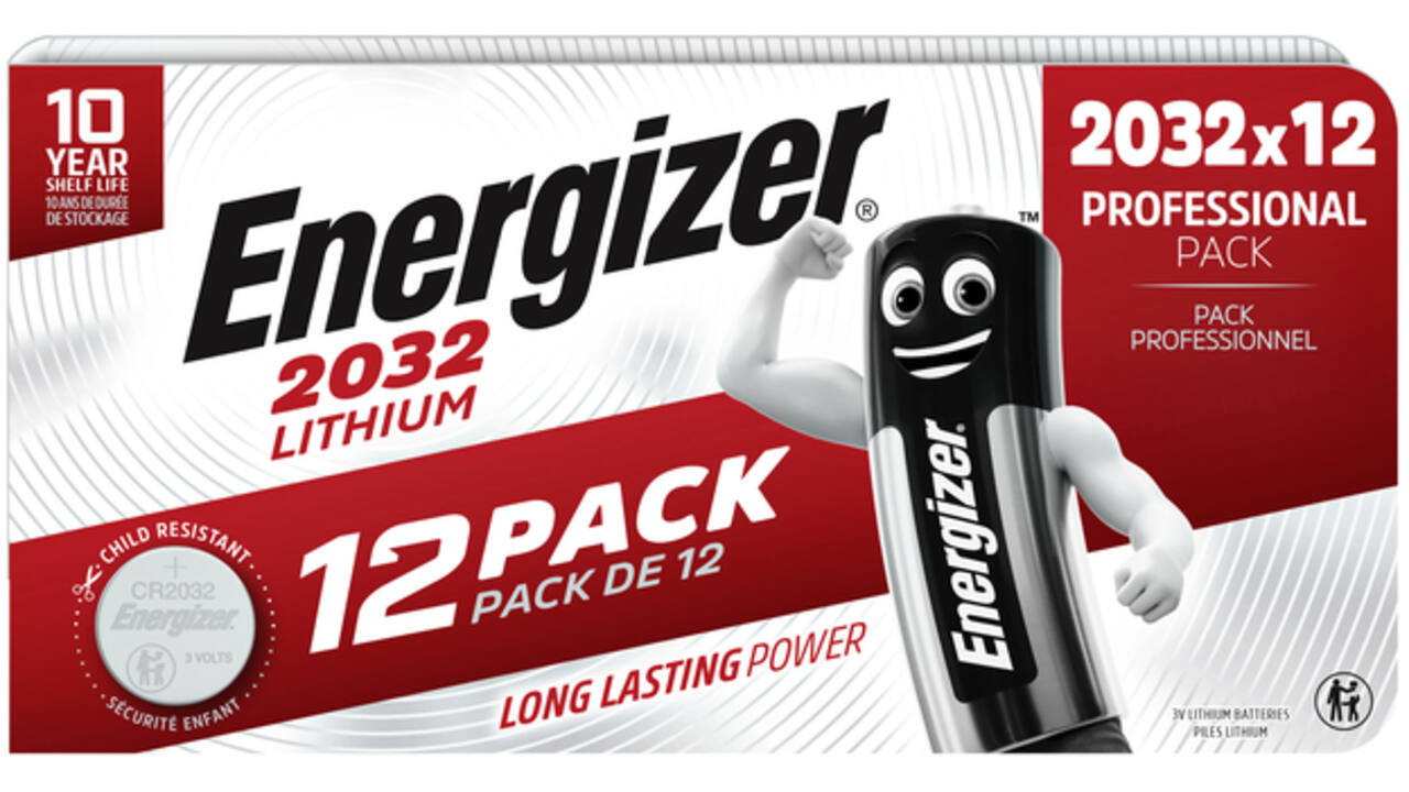 Batterij Energizer knoopcel 12xCR2032 lithium