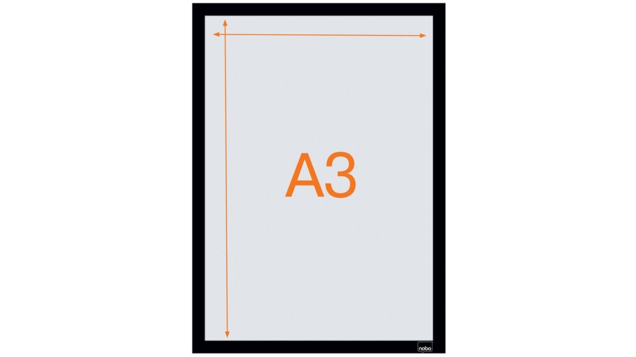 Infokader Nobo zelfklevend A3 zwart 2 stuks