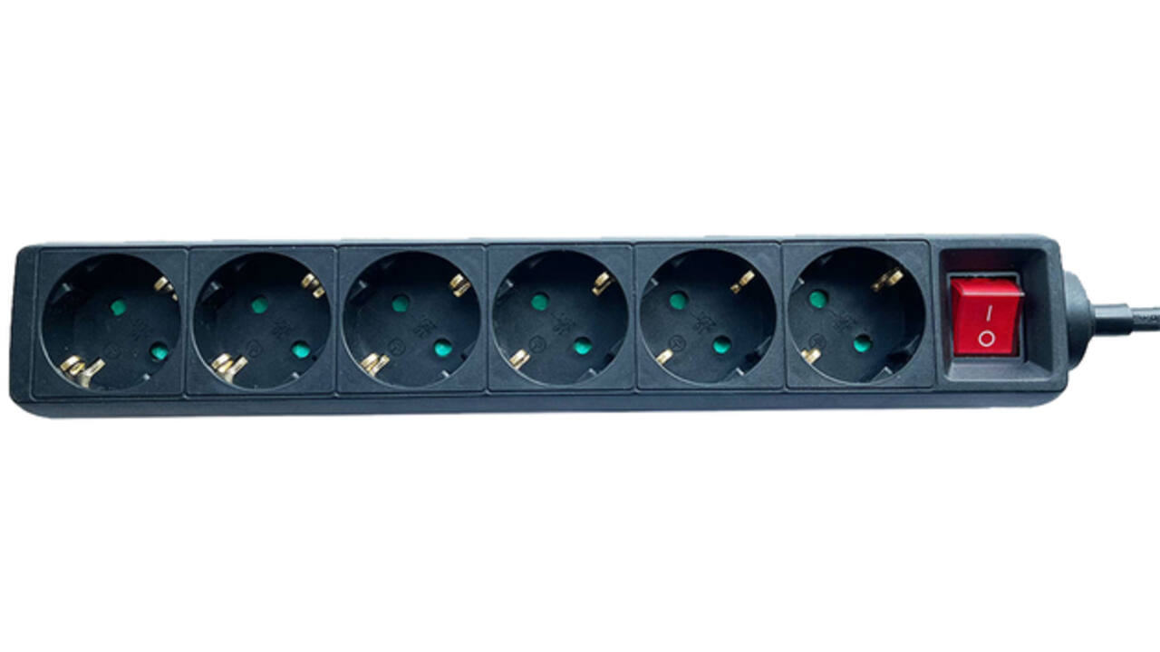 Stekkerdoos BRASQ 6 voudig 3 meter zwart
