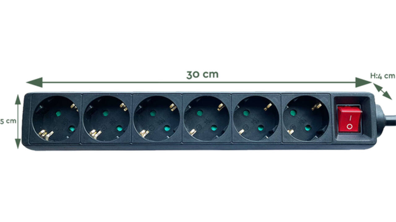 Stekkerdoos BRASQ 6 voudig 3 meter zwart
