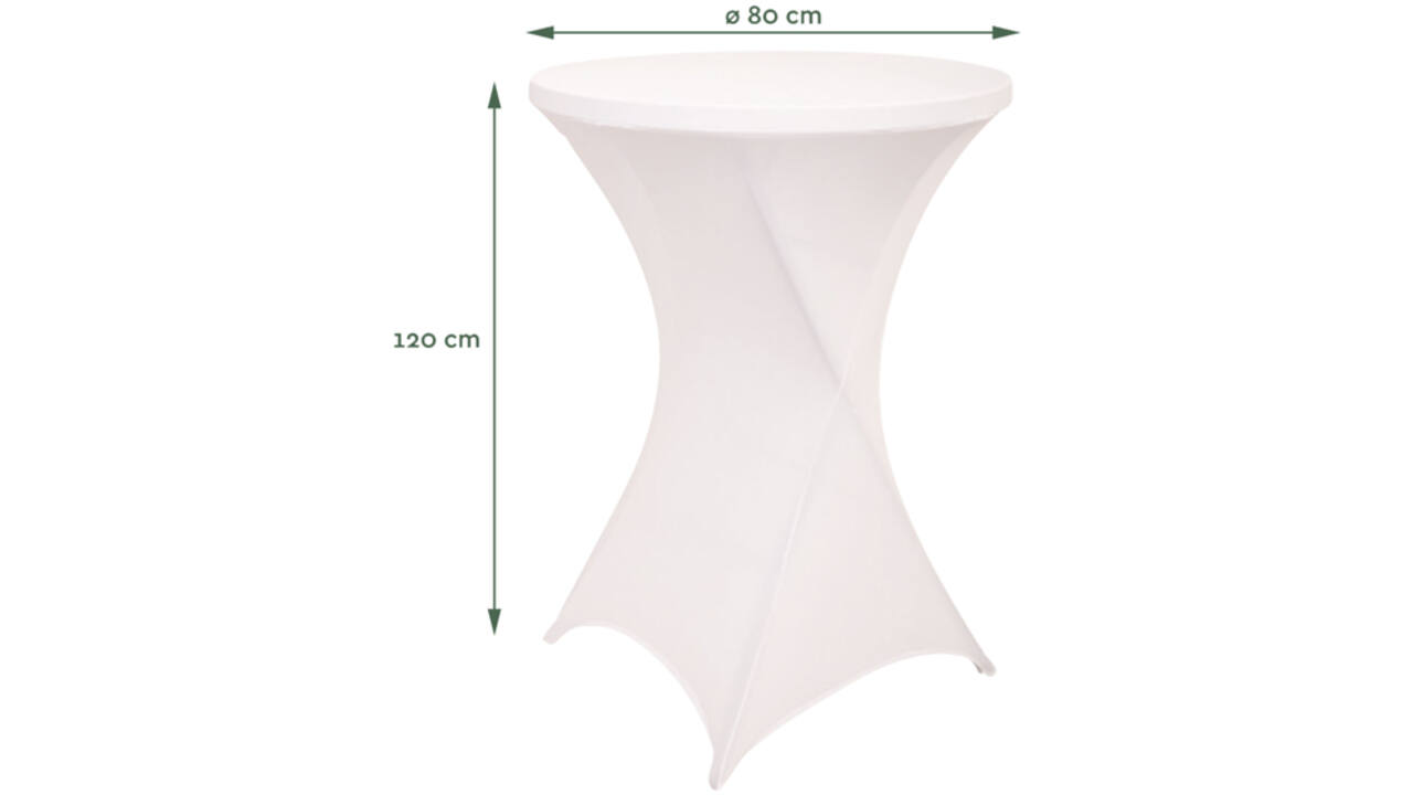 Tafelrok BRASQ voor statafel 80cm wit