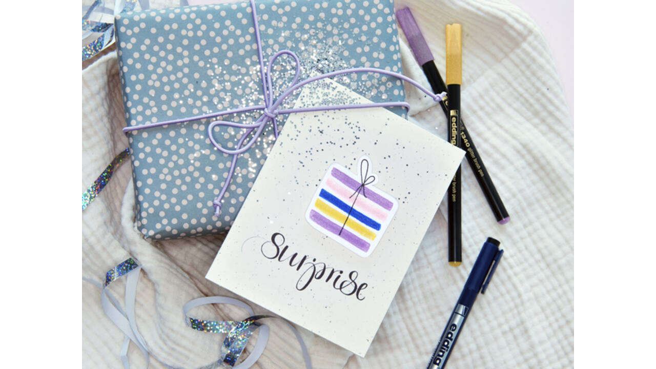 Brushpen edding 1340 glitter assorti set à 4 stuks