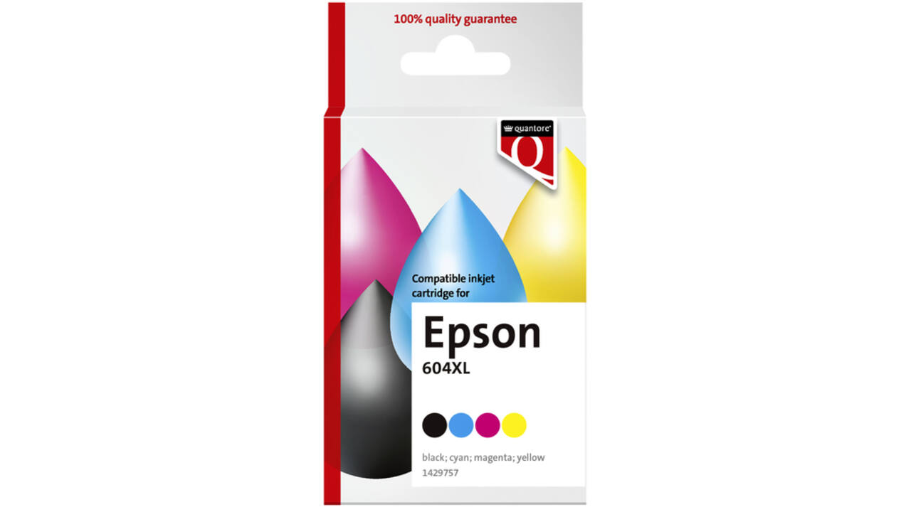 Inktcartridge Quantore alternatief tbv Epson 604XL T10H94 zwart + 3 kleuren