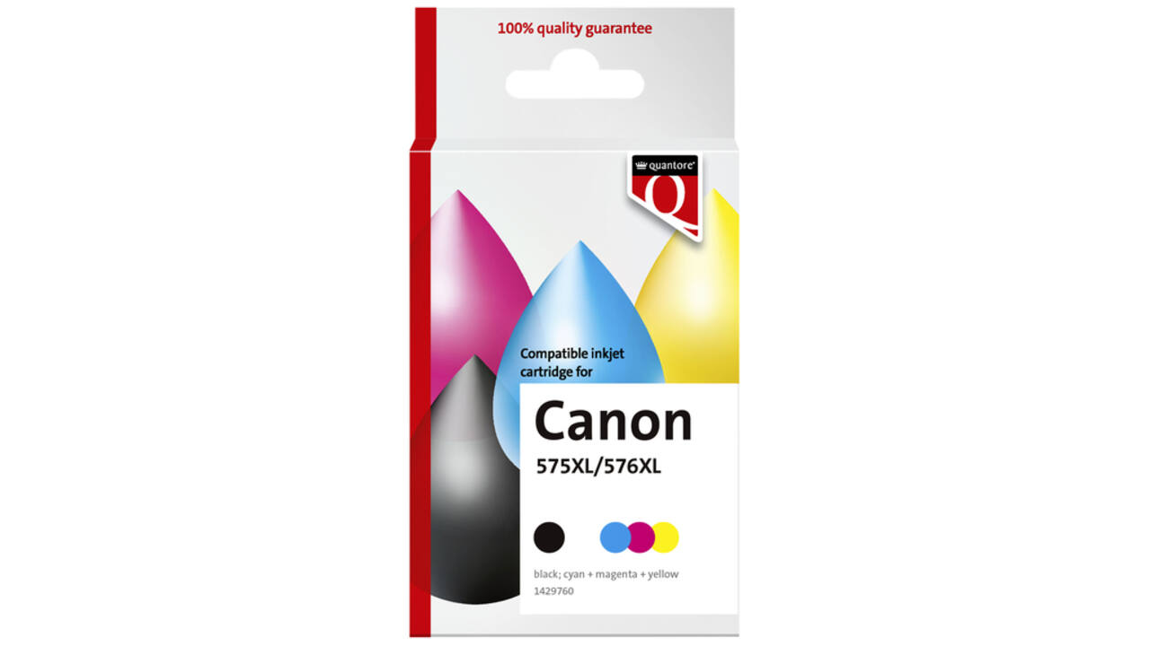 Inktcartridge Quantore alternatief tbv Canon Pg-575XL Cl-576XL zwart + kleur