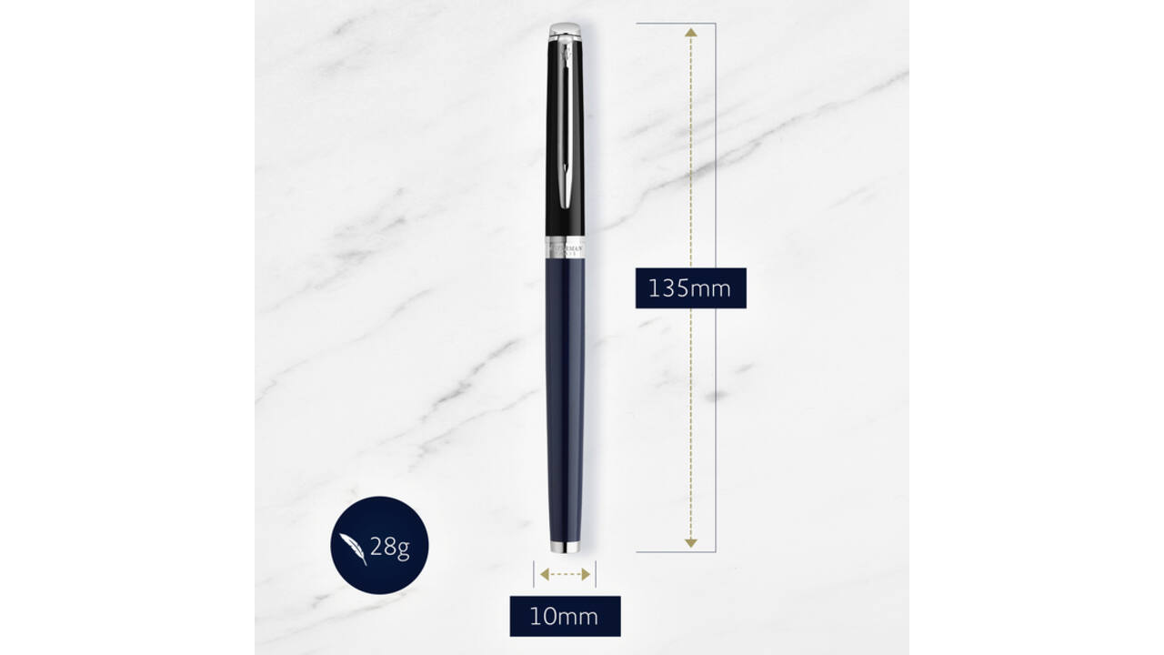 Rollerpen Waterman Hémisphère Colour Blocking black en blue CT fijn