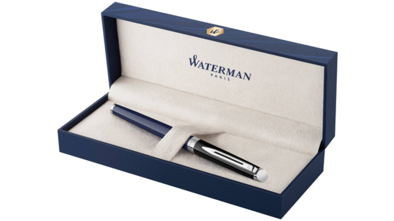 Rollerpen Waterman Hémisphère Colour Blocking black en blue CT fijn
