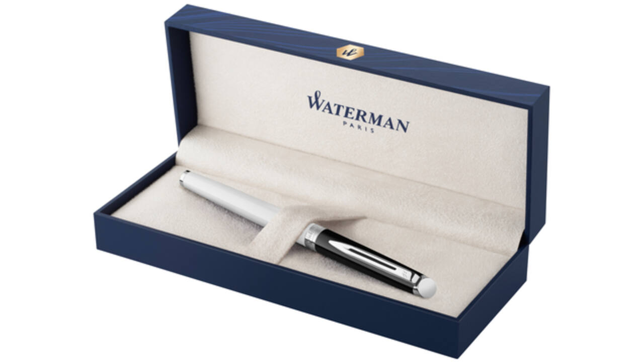 Rollerpen Waterman Hémisphère Colour Blocking black en white CT fijn