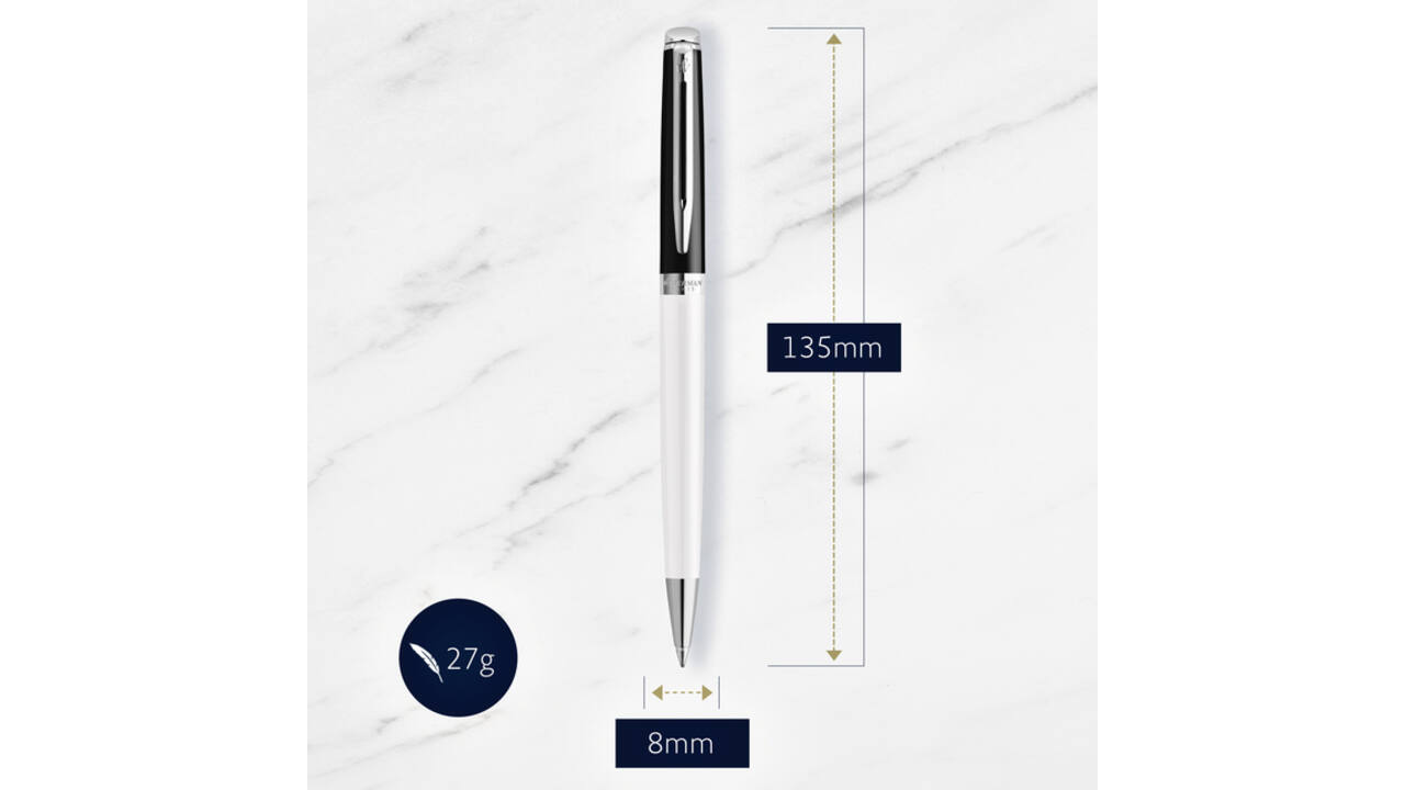 Balpen Waterman Hémisphère Colour Blocking black en white CT medium