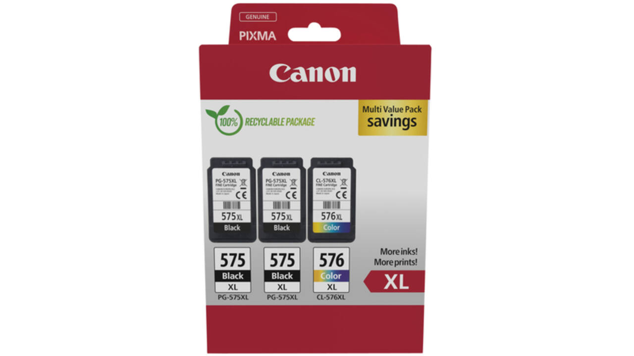 Inktcartridge Canon PG-575XL + CL-576XL 2x zw+kleur