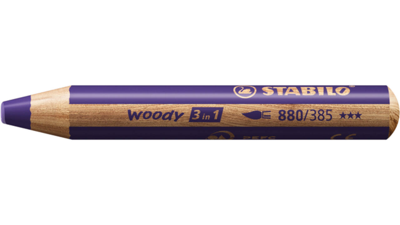 Kleurpotloden STABILO 880 woody 3 in 1 multitalent violet