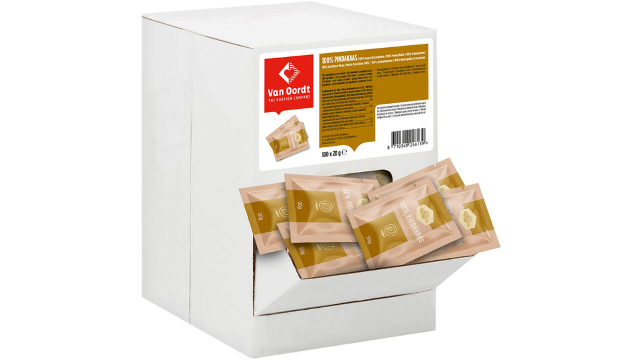 Pindakaas van Oordt 100% 100x20 gram