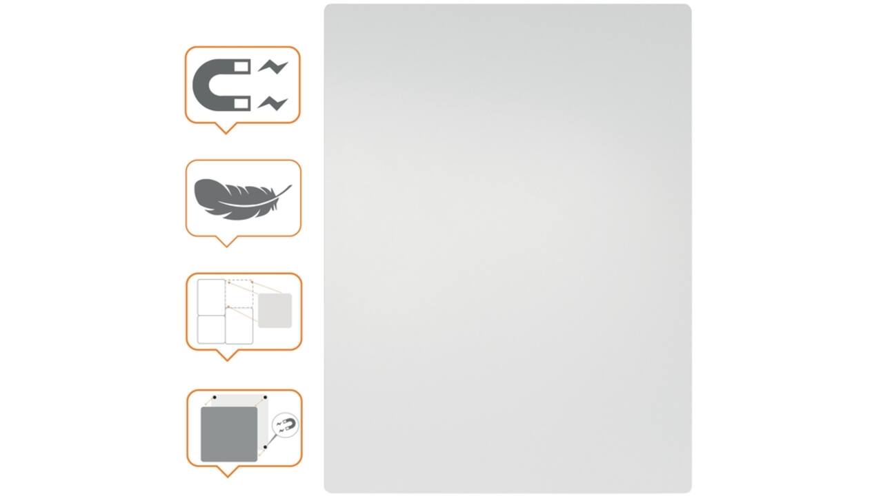 Whiteboard Nobo frameloos modulair 60x45cm