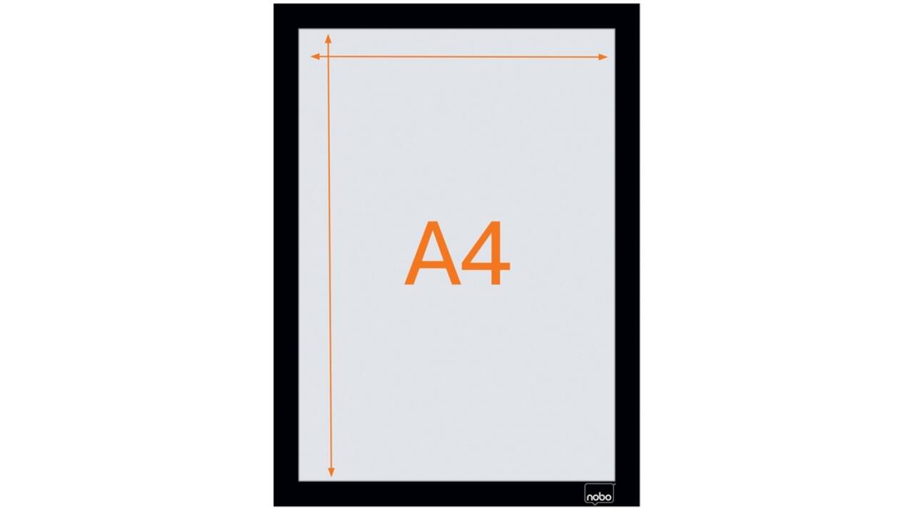 Infokader Nobo zelfklevend A4 zwart 2 stuks