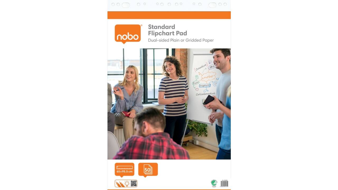 Flipoverpapier Nobo standaard 65x95cm dubbelzijdig plano 50vel