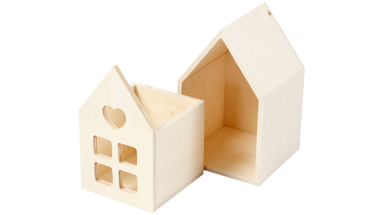 Huis met lade Creativ Company 10.8x6.8 cm hout