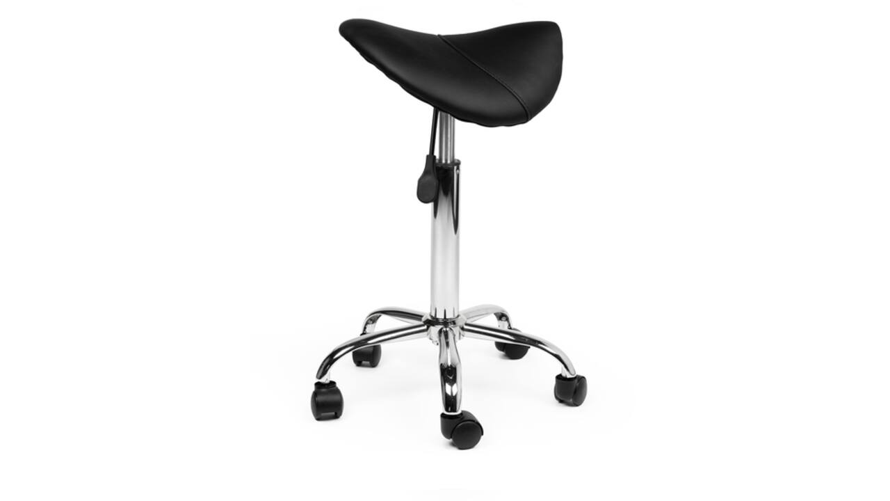 Zadelkruk Office medium harde wielen zw
