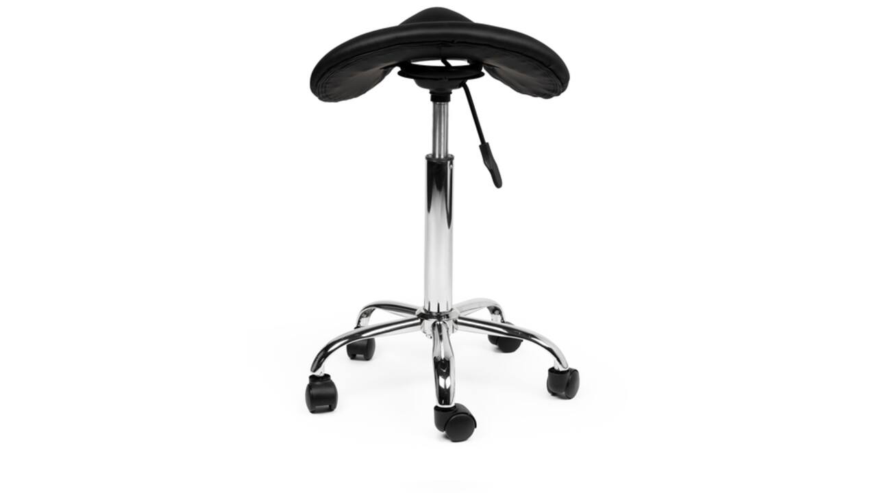 Zadelkruk Office medium harde wielen zw