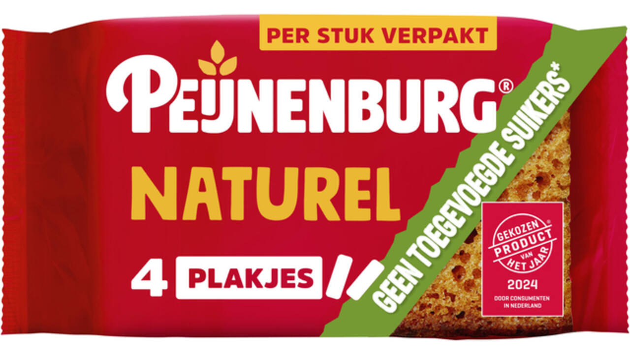 Koek Peijnenburg naturel zonder toegevoegde suiker 4-pack