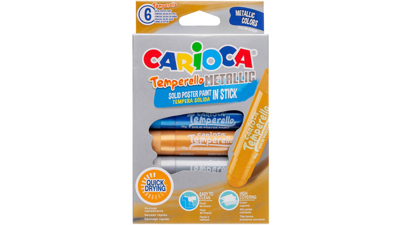 Verfstift Carioca Temperello set à 6 metallickleuren