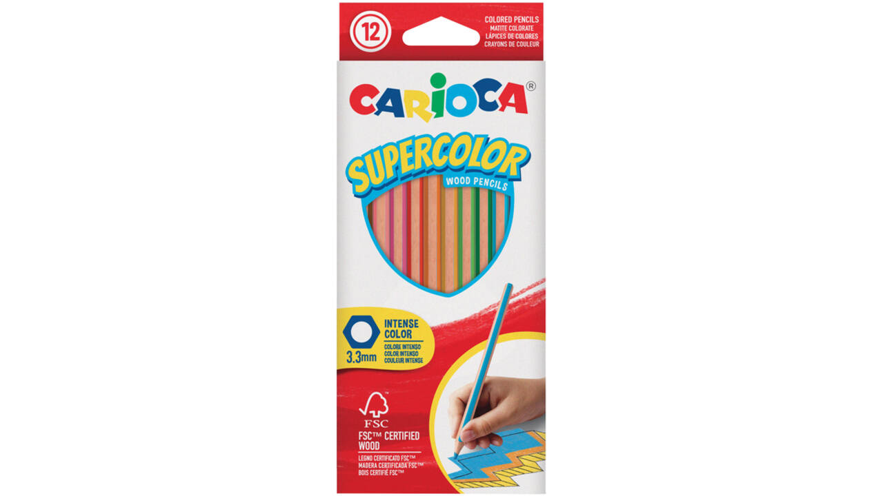 Kleurpotlood Carioca Supercolor set à 12 kleuren