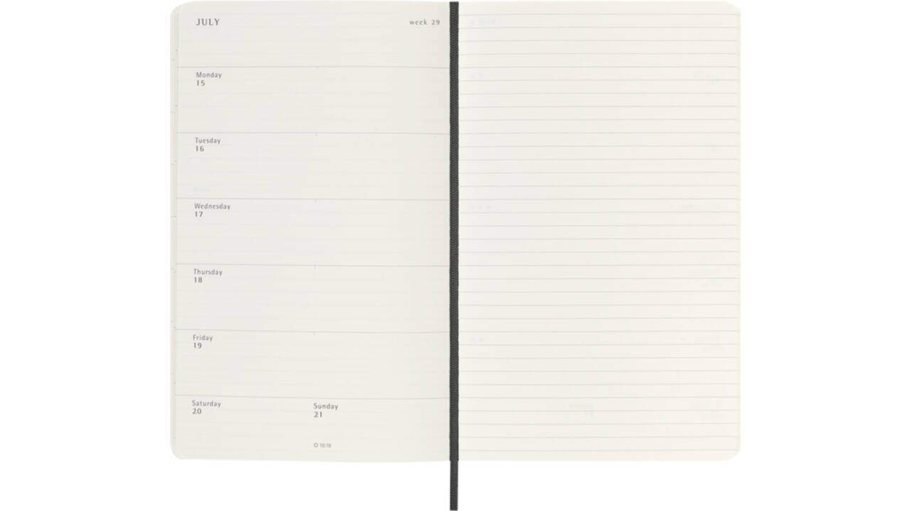 Agenda 2024/2025 Moleskine 18M Planner Weekly 7dagen/1pagina large sc black