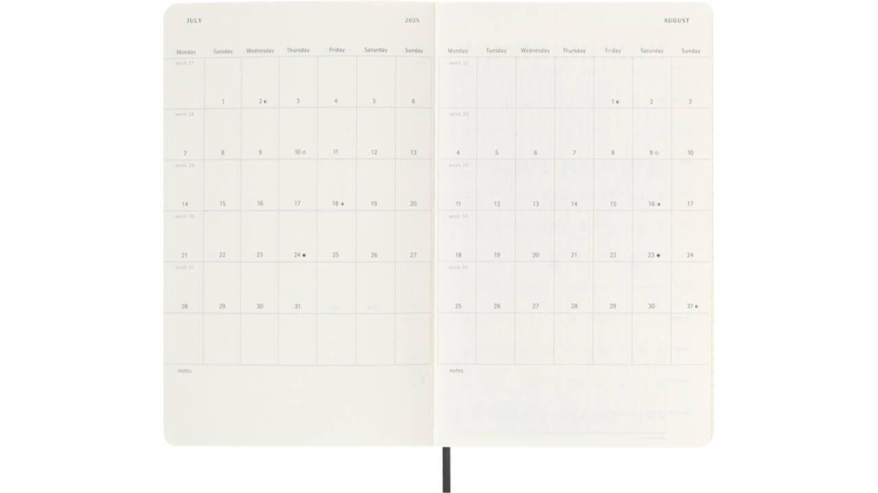 Agenda 2024/2025 Moleskine 18M Planner Weekly 7dagen/1pagina large sc black