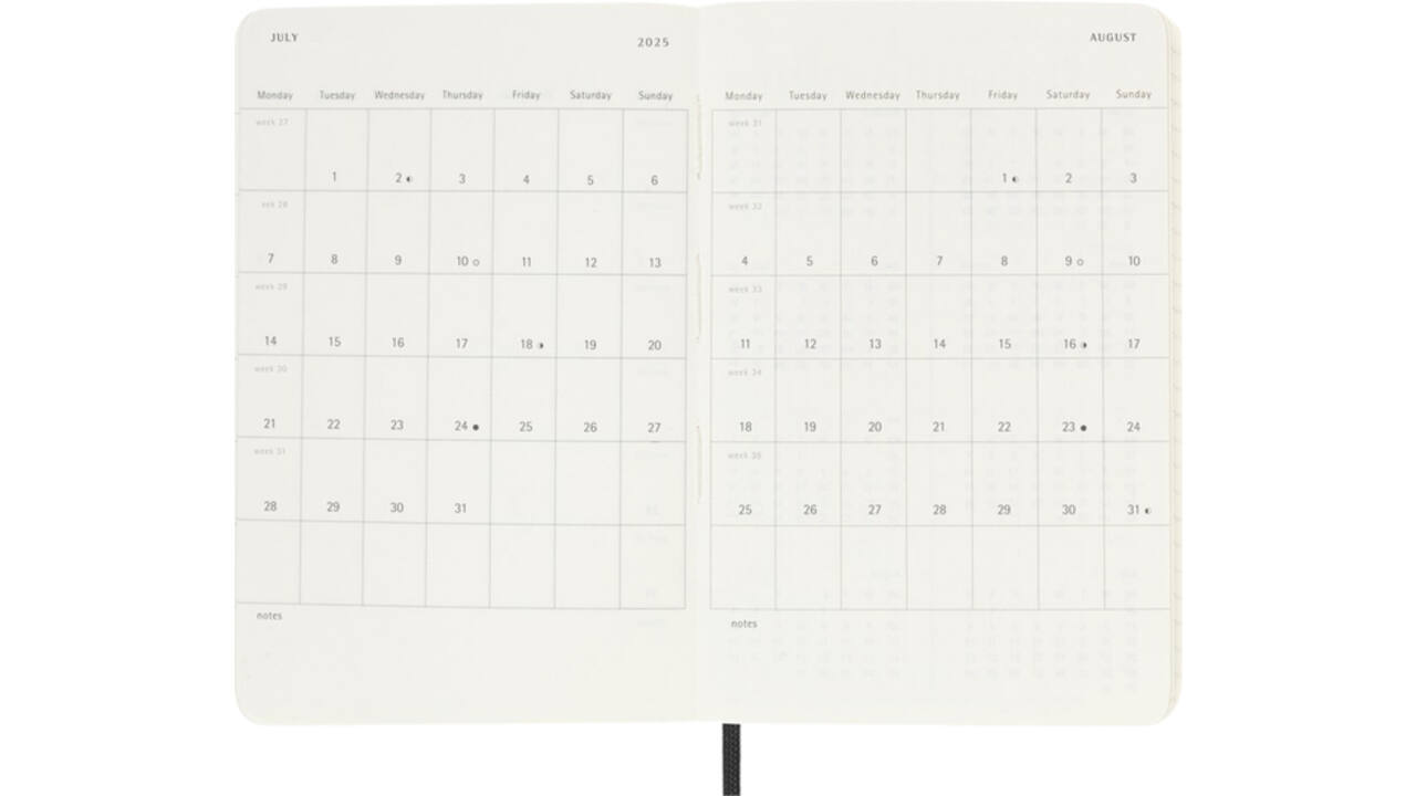 Agenda 2025 Moleskine 12M Planner Weekly 7dagen/1pagina pocket sc black