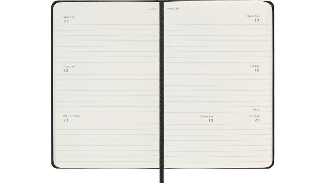 Agenda 2025 Moleskine 12M Planner Weekly 7dagen/2pagina's pocket hc black