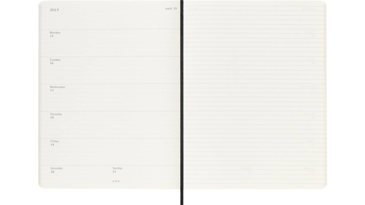 Agenda 2025 Moleskine 12M Planner Weekly 7dagen/1pagina extra large sc black