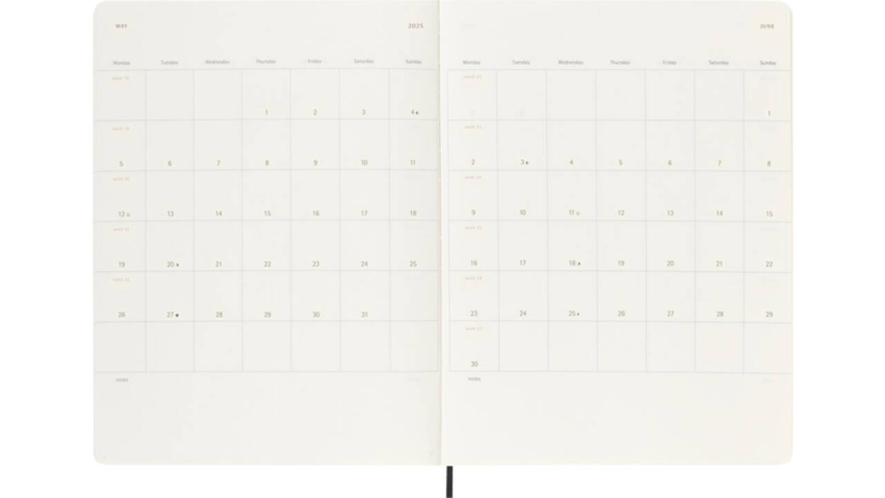 Agenda 2025 Moleskine 12M Planner Weekly 7dagen/1pagina extra large sc black