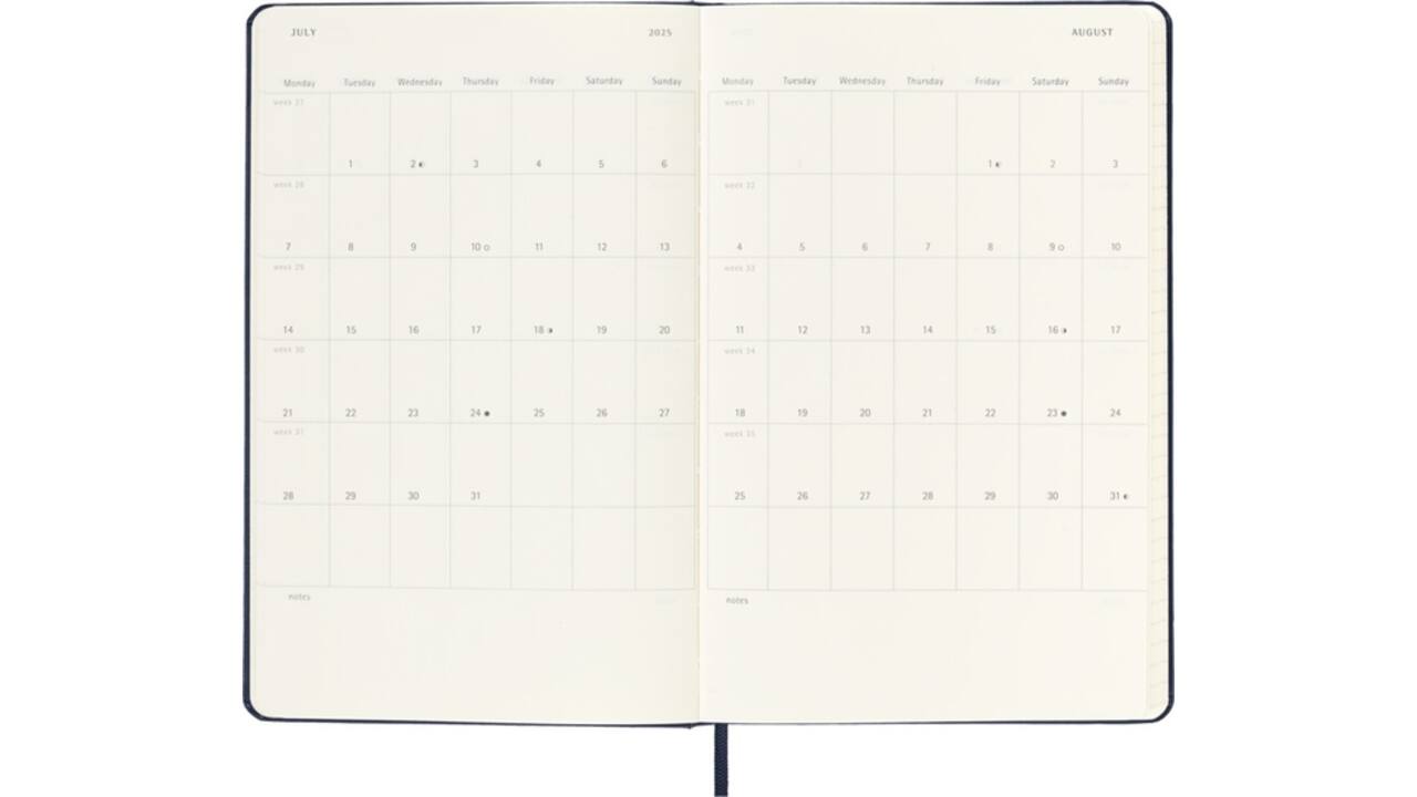 Agenda 2024/2025 Moleskine 18M Planner Weekly 7dagen/1pagina large hc sapphire blue