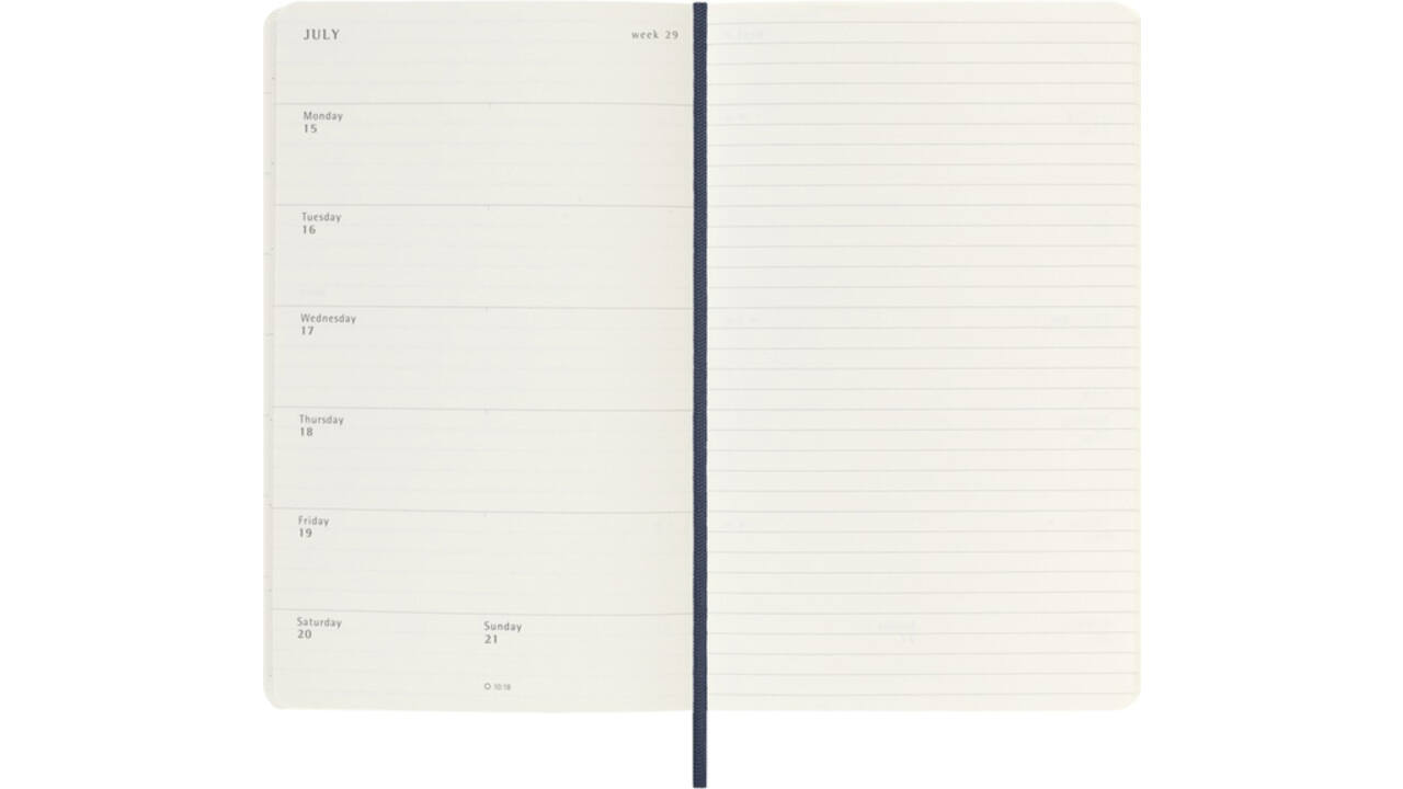 Agenda 2024/2025 Moleskine 18M Planner Weekly 7dagen/1pagina large sc sapphire blue