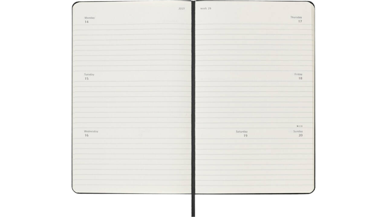 Agenda 2025 Moleskine 12M Planner Weekly 7dagen/2pagina's large hc black