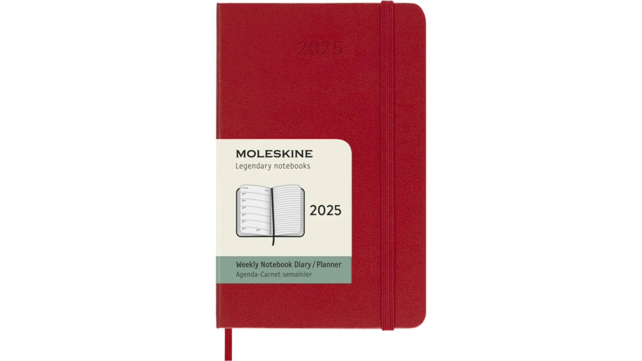 Agenda 2025 Moleskine 12M Planner Weekly 7dagen/1pagina pocket hc scarlet red