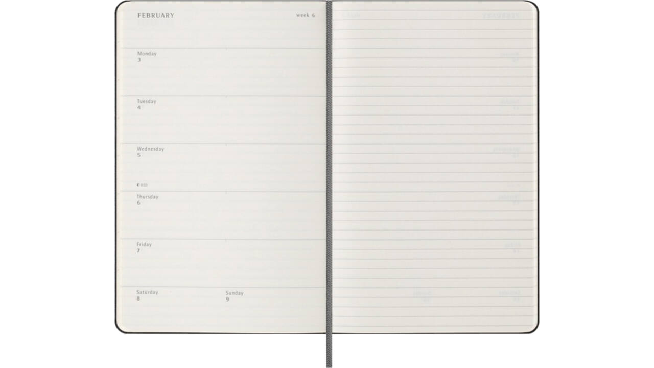 Agenda 2024/2025 Moleskine 18M Planner Weekly 7dagen/1pagina large hc black