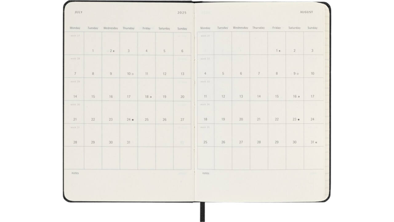 Agenda 2024/2025 Moleskine 18M Planner Weekly 7dagen/1pagina pocket hc black