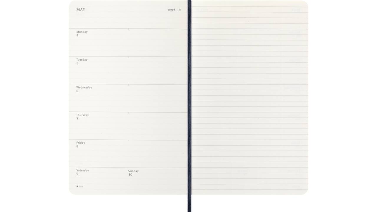 Agenda 2025 Moleskine 12M Planner Weekly 7dagen/1pagina large sc sapphire blue