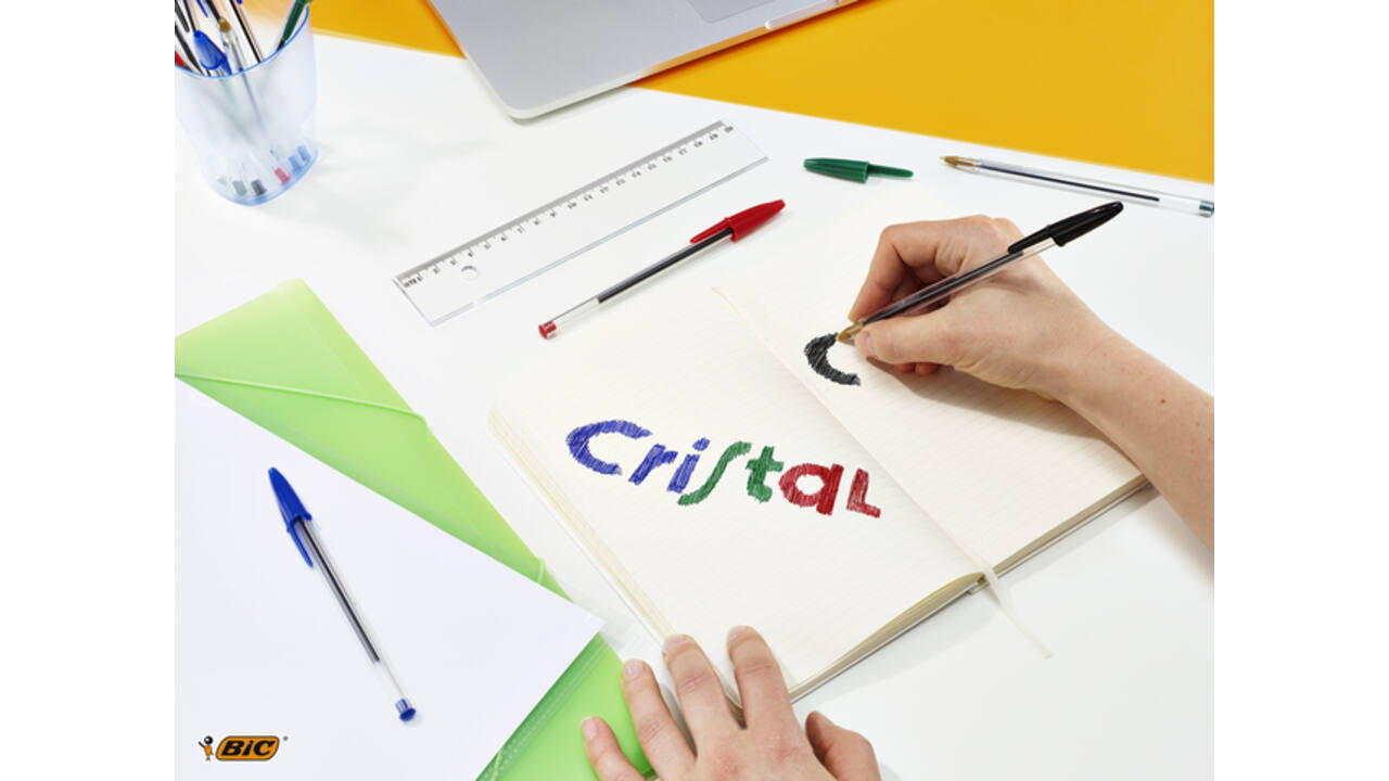 Balpen Bic Cristal medium blauw blister à 5 stuks