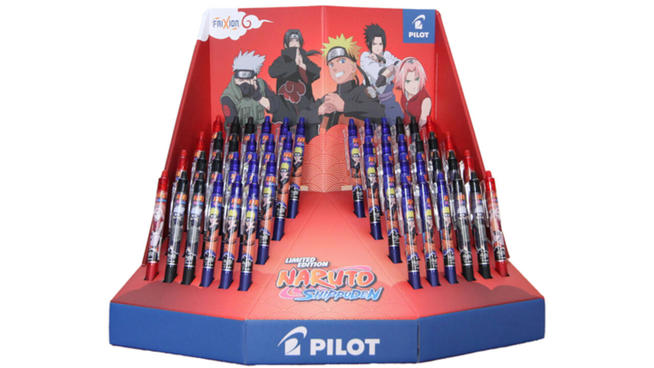 Rollerpen PILOT friXion clicker Naruto medium 3 kleuren assorti