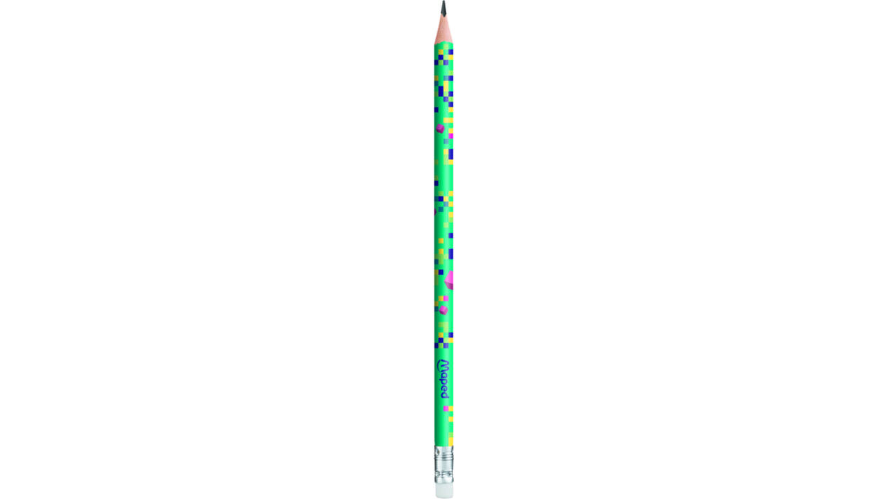Potlood Maped Pixel Party met gum set à 12 stuks