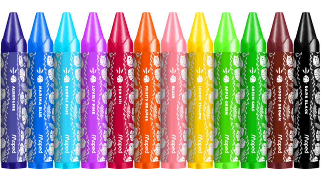 Waskrijt Maped Jungle Fever Jumbo set à 12 kleuren