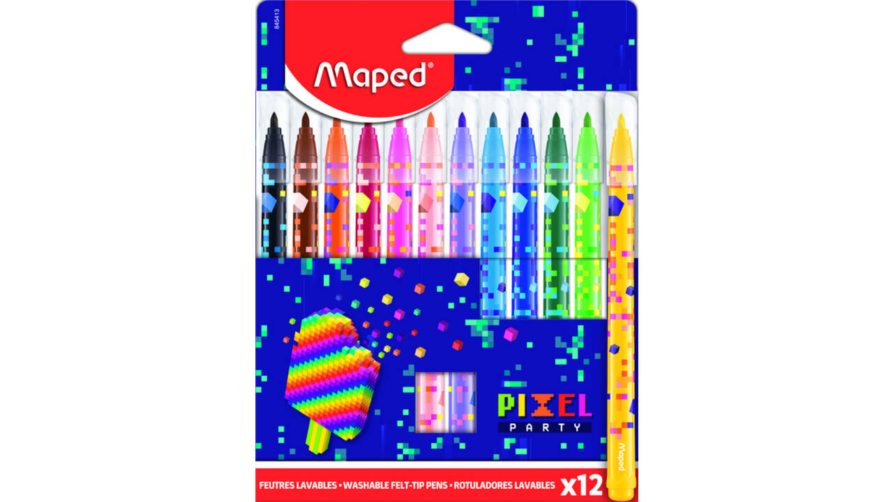 Viltstift Maped Pixel Party set à 12 kleuren